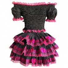 Polka Dot Country Style Set - Skirt And Blouse - São João Festival, June Festival, Arraia, Polka Dots - 玫紅色 - 查看 2
