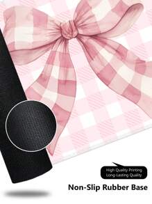 1 件粉色格子蝴蝶结图案鼠标垫，橡胶材料台式垫，适用于台式电脑/笔记本电脑、办公/游戏键盘垫、防滑鼠标垫 - 彩色 - 查看 6