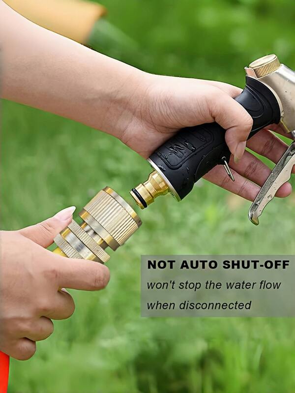 1set/2sets/3sets 3/4'' Garden Hose Quick Connector Solid Brass, No-Leak Water Hose Male And Female Thread Connect Gardening & Lawn Supplies, Garden Hose Supplies