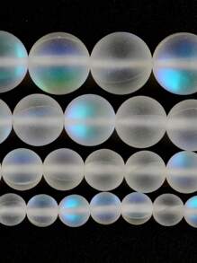 Sparkling Moonlight Glass Beads - Luminous Matte Finish, Round Shape For DIY Jewelry - Perfect 8mm, 10mm Sizes, Ideal For Necklace & Bracelet Making