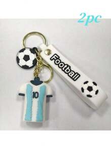 1 peça/2 peças Chaveiro Modelo de Camisa de Futebol Moda, Presente para Fã de Esportes Casual, Adequado para Namorado Presentes de Natal/Dia dos Namorados, Acessórios de Carro, Encantos de Bolsa, Acessórios de Bolsa Escolares, Góticos Fofos Y2k, Porta-Crachás