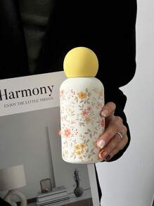 1pc 350ml Blooming Flower Pattern Double-Wall 316L Stainless Steel Vacuum Insulated Tumbler, Coffee Cup, Water Bottle, Personalized Design, Gift For Birthday, Holiday, Suitable For School, Outdoor, Home, Office Back To School