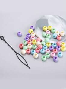 31 件/51 件简约波西米亚风格发珠、条纹发环街头发夹、什锦糖果混合塑料粉彩珠子，用于制作手链、项链、钥匙链等珠宝 - 彩色 - 查看 13