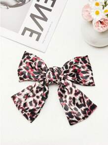 1/4PCS Colorful Leopard Print Bow Hair Clip For Girls And Women, Fashionable, Elegant And Personalized, The Best Gift, Mother's Day, Fashionable Hair Clip, Suitable For Parties Claw Clips Hair Claws Hair Barrettes