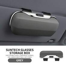 Portable Car Glasses Case, Car Driving Glasses Holder, Sunshade Glasses Box, Black Color