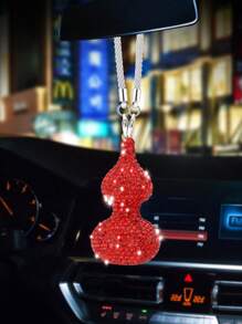 1pc Crystal Calabash Rear View Mirror Hanging Ornament
