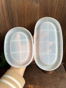 1pc Silicone Gypsum Storage Tray Molds DIY Oval Coasters Concrete Cement Mould Jewelry Display Storage Dish Home Decoration