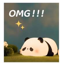 Cute Silicone Panda Night Light Room Decoration USB Charging Sensitive Tap Control Night - Multi-color light - View 7
