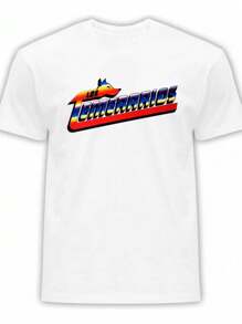 Camiseta con logo colorido de la banda Los Temerarios, camiseta informal de manga corta de verano, algodón pesado de 220g - Blanco - Ver 1