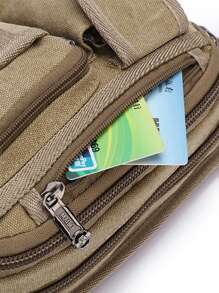 Fashionable Niche Design Multifunctional Large Capacity Practical Wear-Resistant Solid Color Waist Bag, Casual And Lightweight Multi-Layer Pocket Change Cash Register Storage Bag, Suitable For Outdoor Sports, Climbing And Fishing, A Holiday Gift For Men.