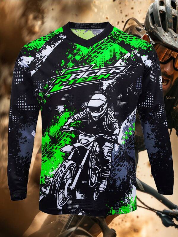 Blokecore Downhill Jerseys Long Sleeve Men's T-Shirt Mountain Bike MTB T Shirts Offroad DH Motocross Sportwear BMX Clothing