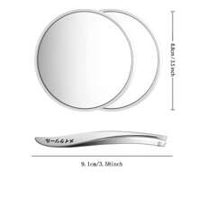 30X Magnifying Mirror And Precision Tweezers Set For Eyelashes,Small Magnifying Mirror With Suction Cup And Tweezers,Multi-Use, Ingrown Hair Removal, And Lash Extensions - Precision Tweezers For Perfect Plucking