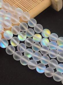 Sparkling Moonlight Glass Beads - Luminous Matte Finish, Round Shape For DIY Jewelry - Perfect 8mm, 10mm Sizes, Ideal For Necklace & Bracelet Making