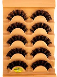 HBZGTLAD NEW 2 Box 10 Pairs Pairs Cat Eye Lashes Fluffy Faux Mink Lashes 8D Wispy Lashes Pack Dramatic Long Thick Volume Eyelashes False Eyelas - 7D-45 - 查看 4