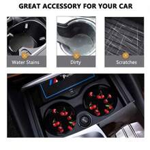 2 pièces Dessous de verre de voiture avec motif imprimé cerise, tapis de voiture stylé, séchage rapide et antidérapant