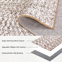 Now Geometric Printed Carpet Low Pile Non-Slip Carpet Foldable Indoor Carpet Home Decorative Carpet For Bedroom Bathroom Kitchen Farmhouse Office - 米灰色 - 查看 6