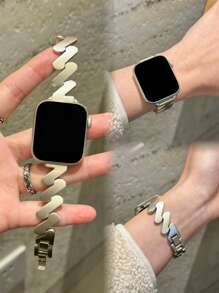 1 Piece Metal Watch Strap, Compatible With Apple Watch Series Ultra/Se/10/9/8/7/6/5/4/3/2/1 Series Replacement Watch Band 38/40/41/42/44/45/46/49mm - 38/40/41/(S10-42MM) - View 12