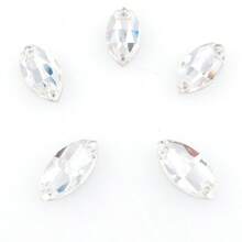 Szkło w kształcie navette, wielokolorowe, błyszczące, ręcznie robione, do szycia, kryształowe, ręcznie szyte, kryształki ozdobne, płaskie z tyłu, z otworami, klejnoty, akcesoria DIY, kamienie do przyszywania, strass do ozdabiania ubrań, sukienek, toreb, butów, broszek, kolczyków, rękodzieła