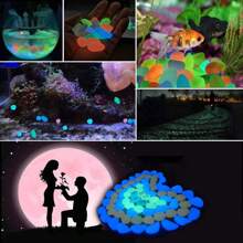 100 Pcs Glow In Dark Rocks Luminous Stone Garden Accessories Micro Landscape Fish Tank Decoration Outdoor Patio Lawn Yard Kit