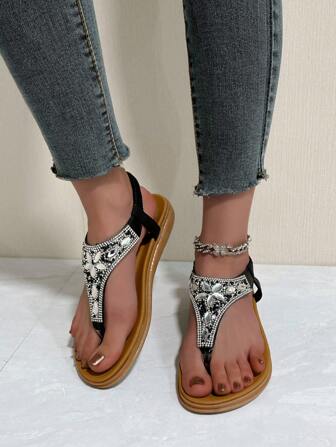 Sandalias bohemias para mujer, nuevas sandalias informales de suela blanda tipo chanclas para playa y vacaciones de verano