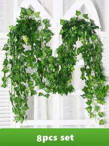 4 件装人造植物长挂假常春藤藤蔓家居装饰室内墙壁房间装饰仿真绿植户外花环绿叶卧室婚礼派对花园、情人节、礼物