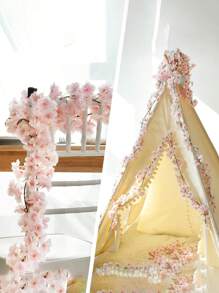 1/3/5 piezas Guirnaldas artificiales de flores de cerezo de primavera falsas de 1,8 m para decoración de fondo de boda, fiesta, habitación, pared, decoración japonesa kawaii, interior y exterior, regalos de cumpleaños, decoración, regalo, boda, artículos de boda, decoración de boda, decoraciones artificiales, regalos, fiesta de boda, decoración del hogar, rosa, rosa decorativa, estilo decorativo