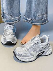 New Spring/Autumn Women Sneakers Casual Chunky Sneakers Versatile Fashion Trainers Travel Shoes, Size Runs Small, Recommend Ordering One Size Up
