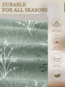 2/3pcs /Set Green Leaf Branch Flower Pattern Fitted Sheet Set Without Filler, Fitted Sheet Set For Bedroom Brushed Microfiber Breathable Comfortable 1pc Mattress Cover With 1/2pcs Pillowcase, Bed Cover Set King Queen Full Twin Size Fitted Sheet Set For Bedroom Brushed Microfiber Breathable Comfortable Sheet Bedspread Deep Pocket Up To 11.8 Inch Breathable Wrinkle-Free Better For Sleep, Machine Washable Domitory Bedding Back School Bedding