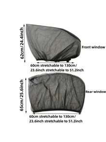 2 件/4 件/8 件汽车防蚊网 遮阳帘 蚊帐帘 夏季遮阳帘 网状透气遮阳防紫外线防热 适用于轿车、SUV