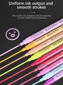 1pc Acrylic Marker Pen For Body Painting, Ceramic Decoration, DIY Photo Album, Graffiti, Art Supplies, Multiple Colors And Styles Available