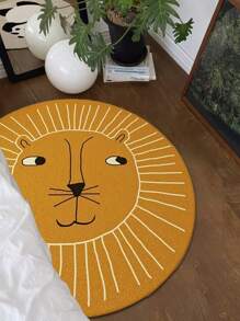 1 pièce Tapis de zone en fausse laine douce en forme de lion, sans danger pour la peau, article très vendu au Moyen-Orient, tapis décoratif, cadeau pour le Nouvel An