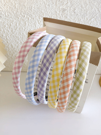 1/3/5 pezzi Fasce per capelli a quadri per donna, stile retrò francese, accessori per capelli versatili per il lavaggio del viso, l'uso all'aperto, adatti per tutte le stagioni