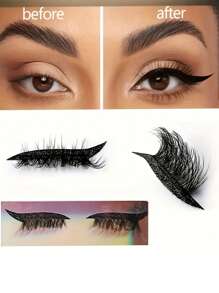 Glitter Self-Adhesive Eyeliner And False Eyelashes Set - Waterproof, No Glue Required, Suitable For Party And Stage Makeup