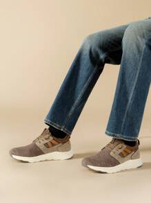 Men's Slip-On Lightweight Sneaker Breathable Walking Shoes - 棕色 - 查看 6