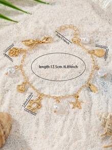 1 Pc Sea Life Beach Charm Pulseira Verão Vocação Estilo Estrela Do Mar Shell Charms Pulseiras Boho Jóias Para Mulheres
