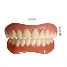 2 pezzi/set nuovo aggiornamento di denti finti per mascherina dentale superiore e inferiore, non porosi, decorazione per sorriso perfetto
