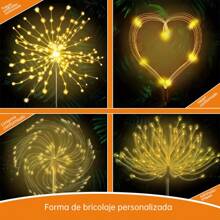 2 Packs Solar Lights Outdoor 150/60/200 /120/240/360/480 Solar Lights Dandelion 8 Modes Garden Decoration Solar Fireworks Solar Garden Lights