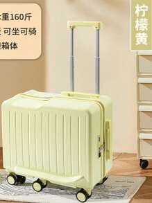 23 Inch Solid Color Six Wheel Luggage Rack With Simple And Atmospheric Ins Style, Large Capacity, Hooks, Footrests, And USB Ports Suitable For Traveling With Children