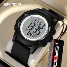 SANDA. Montre homme d'alarme SANDA, montre de mode électronique, montre de sport outdoor, montre de luxe multifonctionnelle étanche 5 bars, montre numérique LED