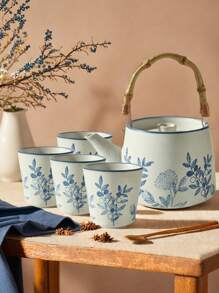 DearDali 一套450毫升复古日式手绘可重复使用冷泡茶壶，家用茶具套装，斋月礼物