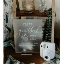 1pc Photo Guestbook Snap It Shake It Stick It Sign It Acrylic Wedding Sign, Leave A Note & Well Wishes Photo Booth Station Guest Book Lucite