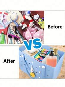 1pc Bogg Beach Bag Divider Divider Tray,Plastic Divided Tray For Perfect Beach Bag Organization And Space Division,Accessories Fit For Inserts Tray For Simply Southern Beach Bag,Organizing Your Bag And Divide Space - Multicolor - View 3