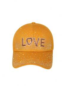 1 pieza Gorra de béisbol unisex con letra de cristal de colores, sombreros snapback versátiles y de moda para protección solar de primavera/verano - Multicolor - Ver 5