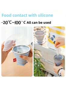 1pc Silicone Collapsible Water Cup, Suitable For Outdoor Camping And Picnic, 270ml - View 4