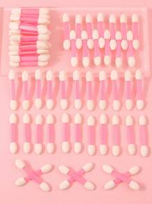 50pcs Nail Art Sponge Stamper, Double-Sided Sponge Nail Brush Gradient Nail Brush Handle, Nail Stickers, Sequins Brush, Nail Art Makeup Cosmetic Eyeshadow Applicator, Suitable For Women, Home Use