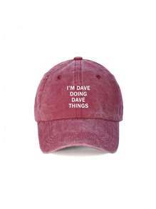 1pc "I'M DAVE DOING DAVE THINGS" Baseball Cap - Vintage Washed Style, Adjustable Unisex Hat, Ideal Sun Protection For Outdoor Activities, Fashionable For Men & Women, Suitable For Easter, Halloween, Christmas