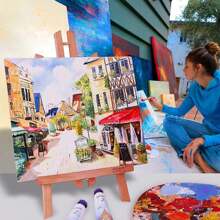 6 tấm vải canvas hình chữ nhật màu trơn, tấm vải canvas đa năng đơn giản để vẽ, trở lại trường, đồ dùng học tập - trắng - Xem 8