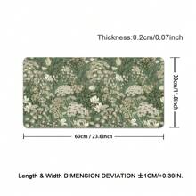 Large Extended Computer Floral Mouse Pad With Non-Slip Rubber Base, Long Gaming Mouse Mat With Stitched Edges, XL Flowers Plants Mousepad For Laptop