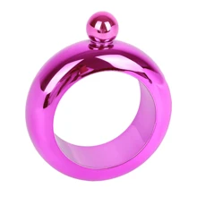 1pc Bracelet Wine Bottle Hidden Portable Wine Bottle, 3.5 Oz/100ml Stainless Steel Bangle Bottle For Wedding, Bridesmaid, Birthday, Bridal Shower, St, Patrick Party Gift, Ladies Wrist Jewelry Camping Bar Equipment