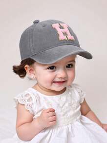 1piece 26 Letters Baby Baseball Cap, Vintage Trucker Baby Cap Hat | Country Cowboy Cute Preppy Retro Western Trucker Hats,Outdoor Cowboy Cap For 1-3Y Baby - 1PC - View 2